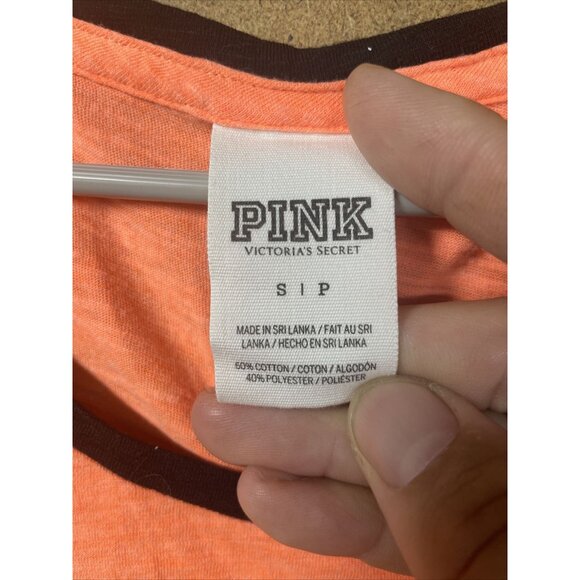 VICTORIA'S SECRET PINK ORANGE HALLOWEEN I'M HERE FOR THE BOOS TANK TOP SIZE S - Picture 2 of 3